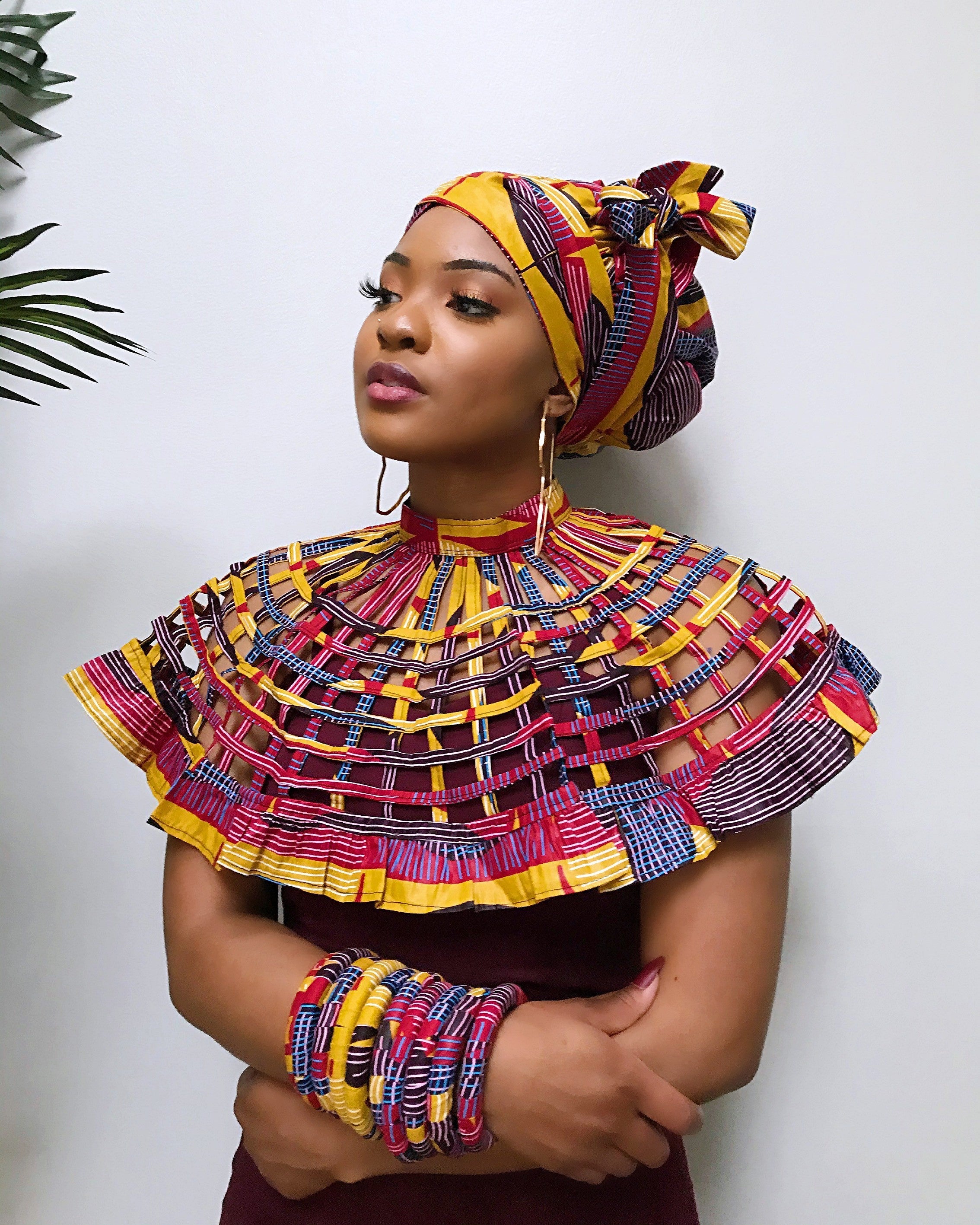 Arun African Print Bonnet Head Wrap