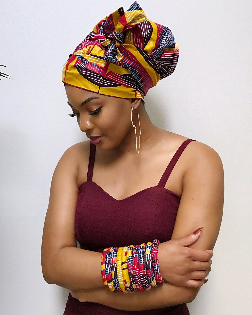 Arun African Print Bonnet Head Wrap