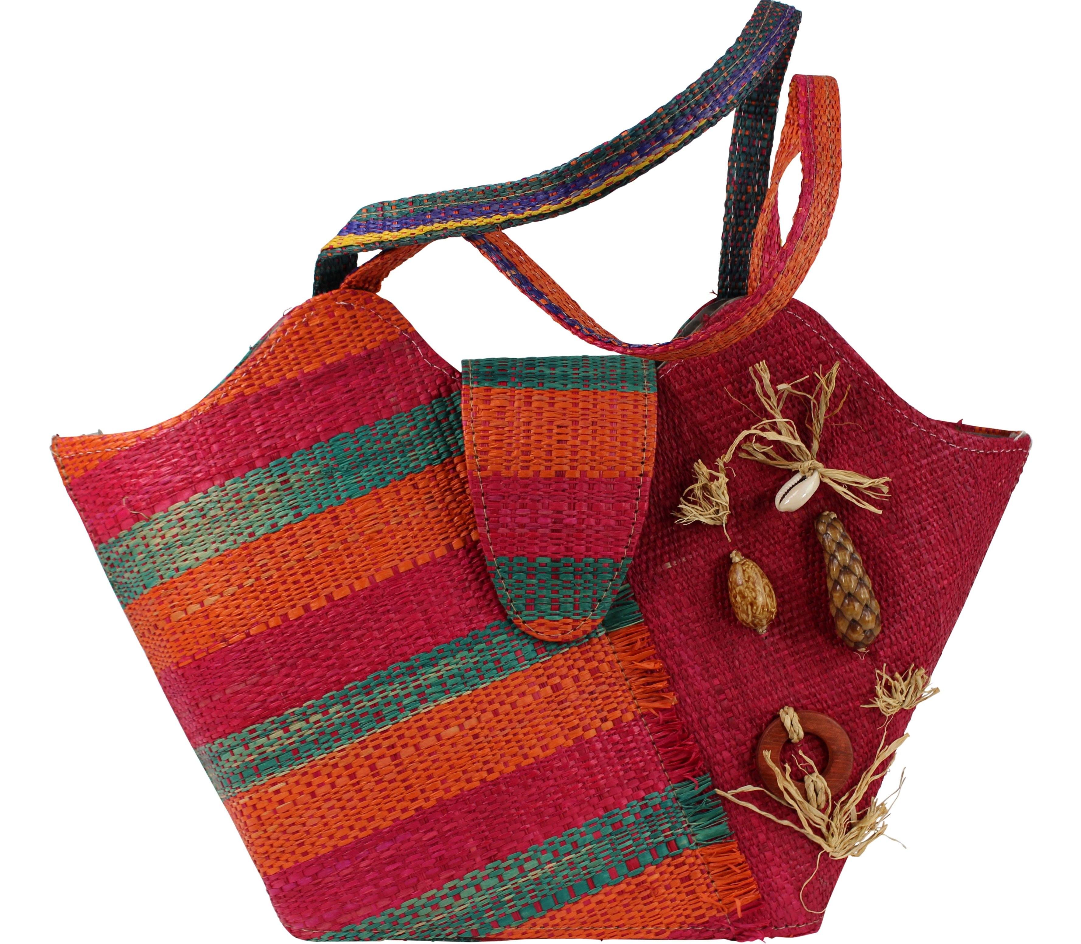 African Hand Woven Raffia Fibers Handbag
