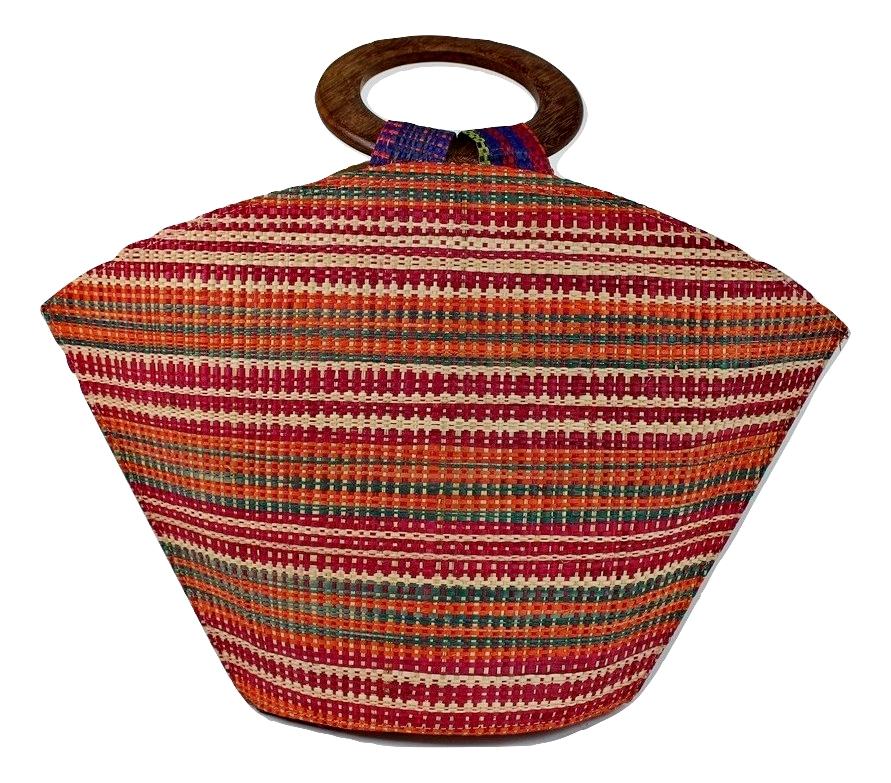 Handmade Raffia Fibers African Basket Bag