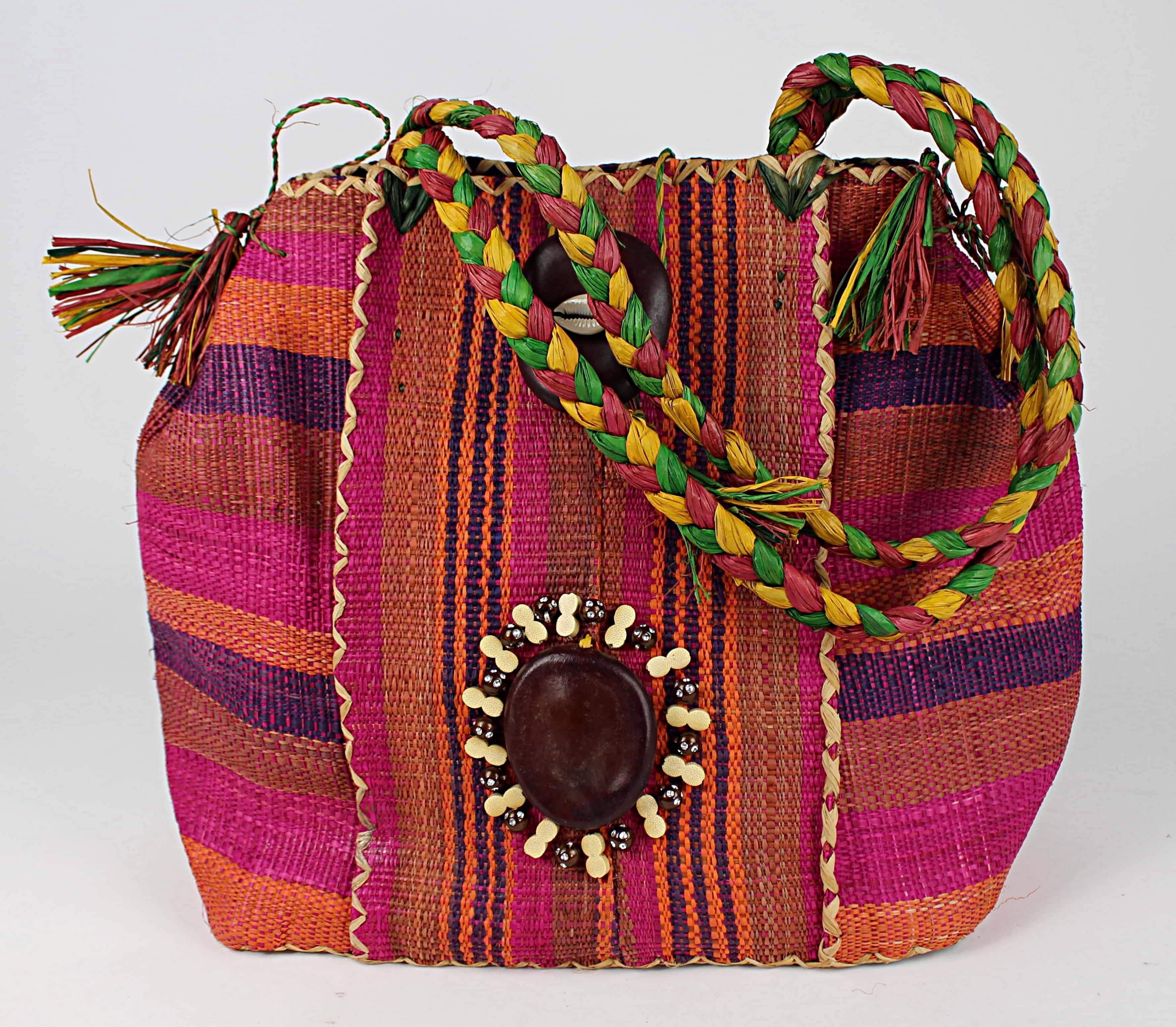 Raffia Fibers Hand Woven Shepherd African Bag