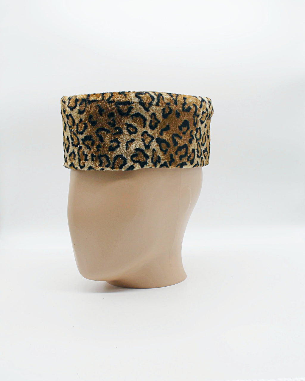 Leopard Print Velvet Hat for Men
